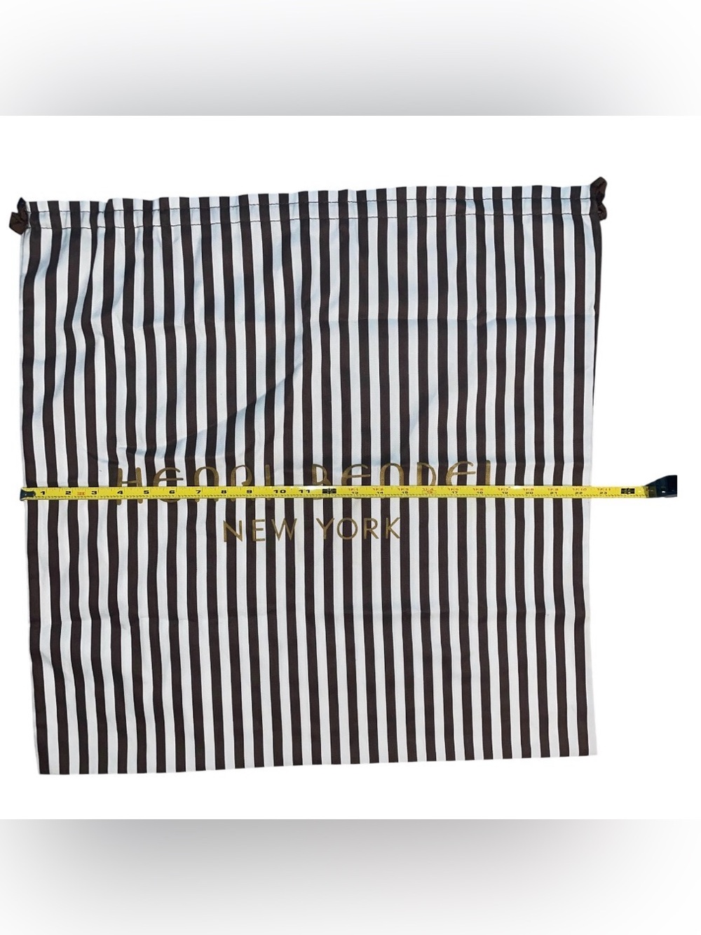henri bendel Brown and White Striped Logo Dust Bag - Picture 5 of 6